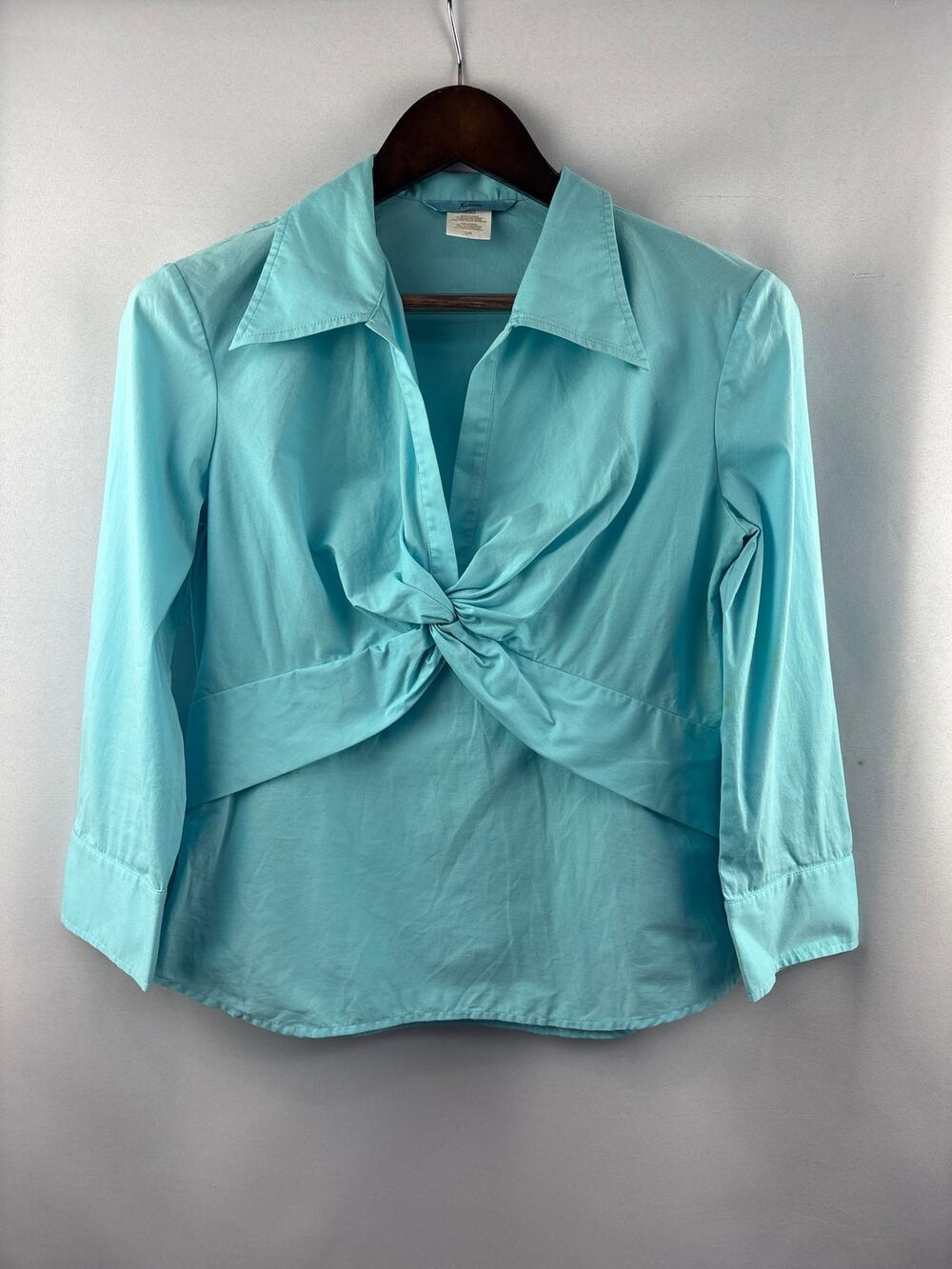 Women’s Marciano Large Sky Blue Faux Knot Blouse